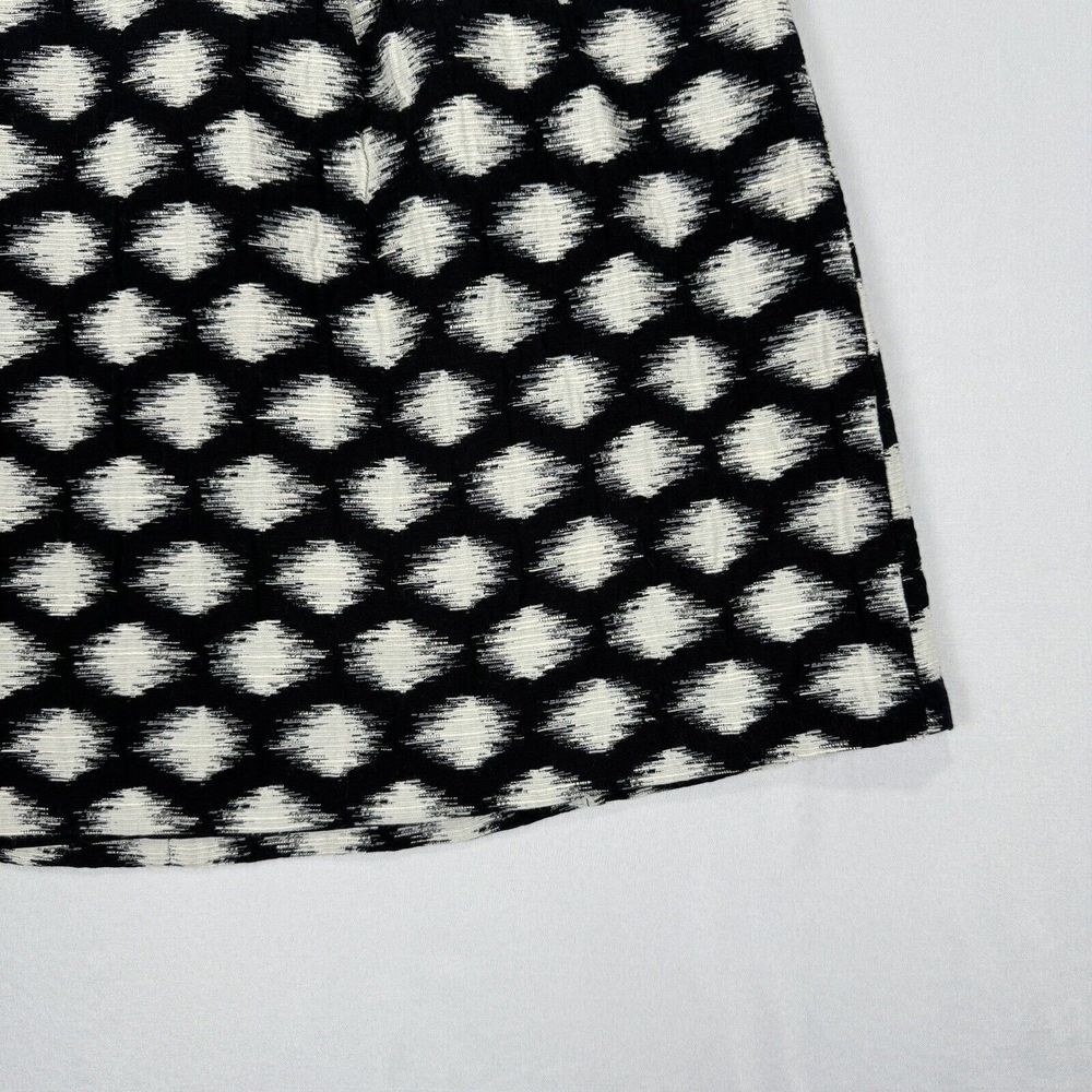 Banana Republic Mini Skirt Black White Polka Dot Size 10 A-Line Pleated Back Zip - Picture 5 of 15